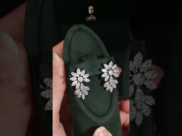 طقم نسائي للمناسبات مرصع بالزركون بلمعة الألماس مكون من 5 قطع