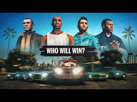 All Main GTA Characters The Big Race Contest - Who Will Win?