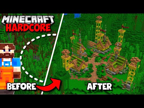 I TRANSFORMED The Jungle Biome Into A Bamboo Village In Minecraft 1.20 Hardcore