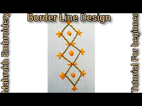 Hand Embroidery Design _Full Tutorial for beginners _ New Border Line Hand Embroidery