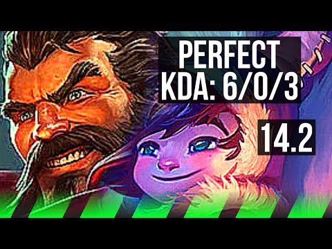 GRAVES vs NUNU (JNG) | 6/0/3, 300+ games, Dominating | KR Challenger | 14.2