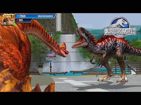 The Giant Brachiosaurus Vs Indominus Rex - Jurassic Battle || Jurassic World The Game