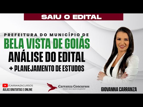Concurso Bela Vista de Goiás | Análise do Edital + Planejamento de Estudos para Aprovação