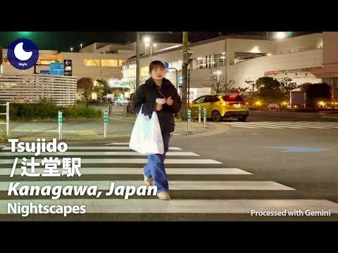 [Tsujido] Night Walk | Giant Christmas Tree at the Station