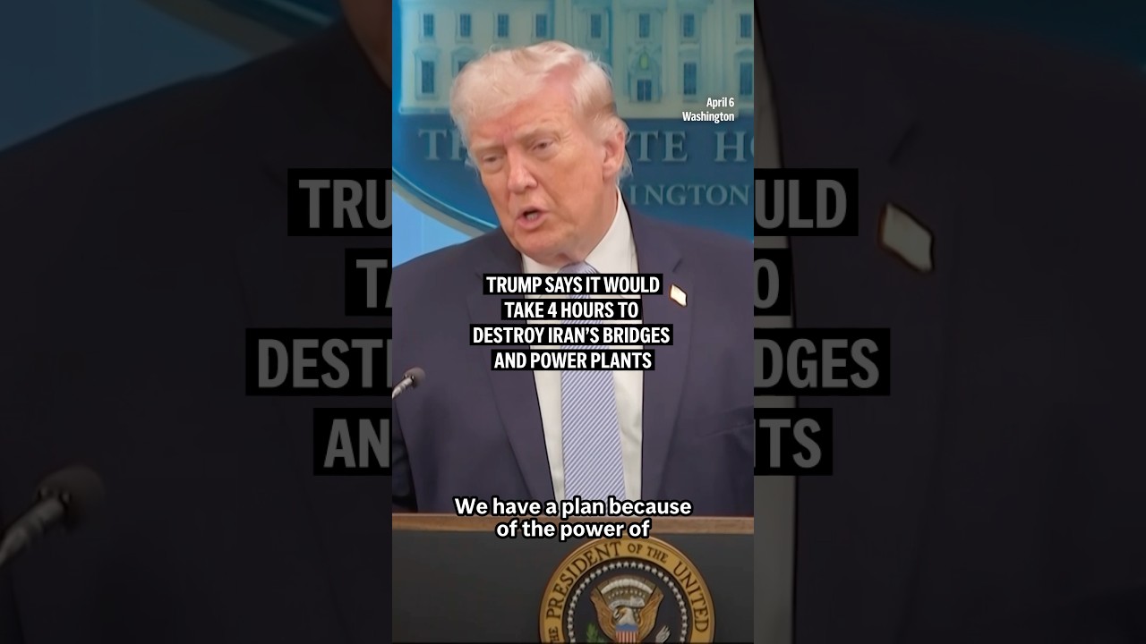 Video | Trump says it would take 4 hours to destroy Iran’s bridges and power plants