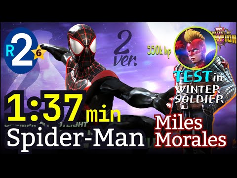 6* Rank-2 Spider-Man Miles Morales 1:37 min [No boost] ver.2 | Test in ROL 550k hp #mcoc