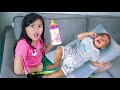 SALSA S VLOG HELPING TO TAKE CARE OF BABY AZAM CRYING FOR MILK Salsa And Family