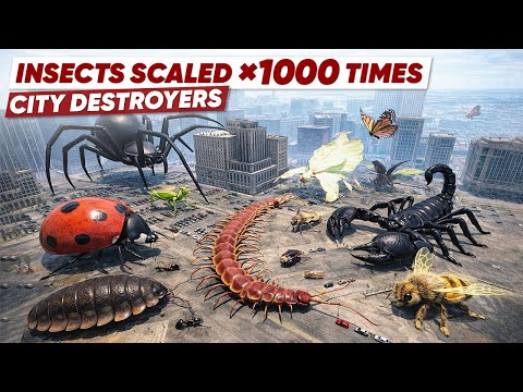 INSECTS at 1000× Scale 🐜😱 Surreal Size Comparison