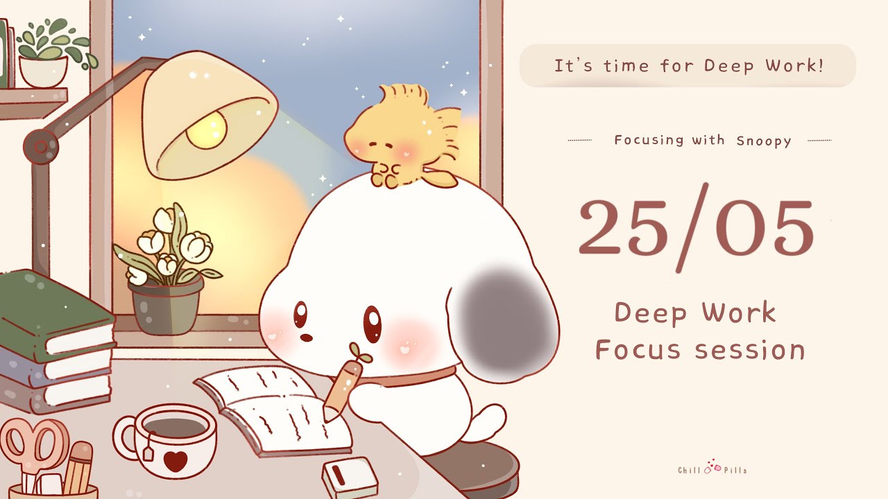 📚 ☕️✨  25/05 Pomodoro Focus timer | Relax and rewind | Study with Snoop + Lofi vibes| Deep Focus 🎧