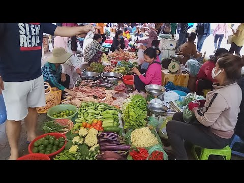 Cambodian Street Food - Amazing Food View In Market - Phnom Penh Village Food View