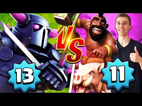 DESTROYING LEVEL 13's with LEVEL 11 CARDS! 2.6 HOG CYCLE DECK — Clash Royale