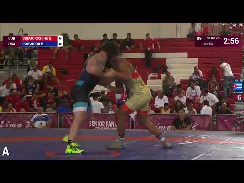 1/2 GR - 87 kg: D. GREGORICH HE (CUB) v. B. PROVISOR (USA)