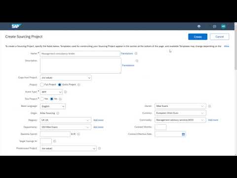 SAP Ariba Sourcing Demo