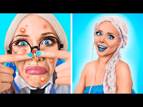 Transforming from Nerd to Elsa! Fantastic Makeover!