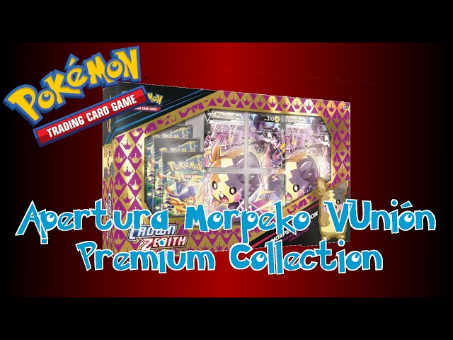 Vídeo relacionado con Pokémon JCC Colección prémium con tapete Morpeko V-UNIÓN de Cenit Supremo, 4 Cartas, 1 Carta de Gran tamaño y 5 Paquetes de Mejora