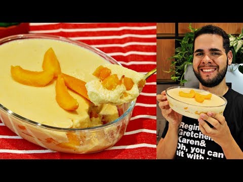 GELADO DE PÊSSEGO SUPER CREMOSO | SOBREMESA FÁCIL E RÁPIDA