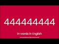 How To Write 444444444 In Words
