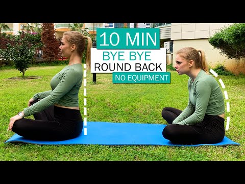 10 MIN BYE BYE ROUND BACK  - workout & stretching, fix your posture, for a straight back