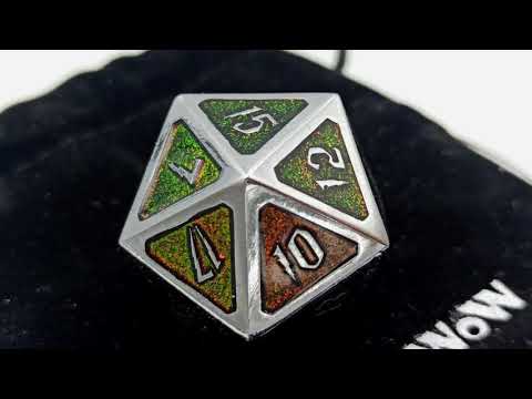 Big D20 Dice DNDWoW Color Changing Metal Dice By View Angle