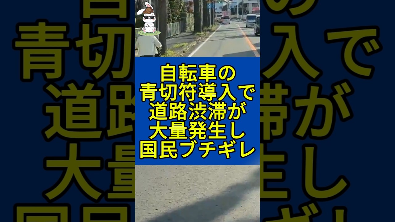 自転車の青切符制度導入で道路渋滞が大量発生し日本国民ブチギレ！ #自転車 #青切符 #道路交通法違反 #渋滞 #追い越し