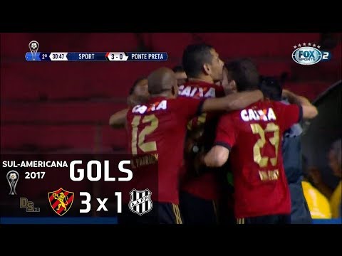 Gols - Sport 3 x 1 Ponte Preta - Sul-Americana 2017 - Fox Sports HD