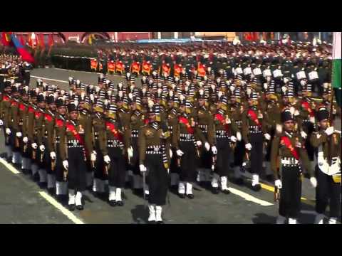 Indian army march at Victory Day Parade,Russia 2015 (HD)