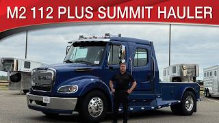A preview image of the linked video showcasing 2024 Freightliner M2 112 Plus Summit Hauler