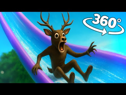 360° The DEER! 99 Water Slide In VR 360° | 8K