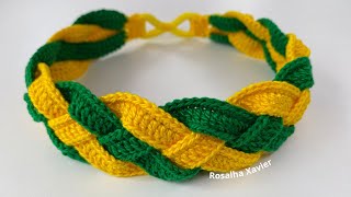 TIARA EM CROCHÊ ou FAIXA DE CABELO EM CROCHÊ COPA passo a passo