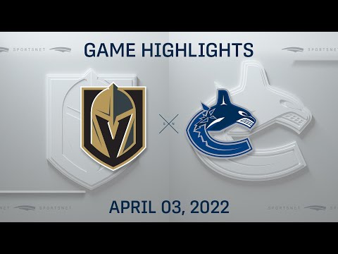 NHL Highlights | Golden Knights vs. Canucks - Apr. 3, 2022