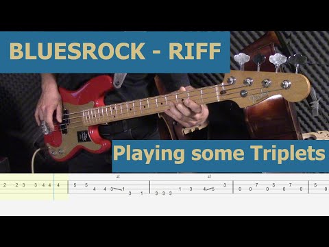 Blues - Bass - Tabs #32 (Blues Rock Riff with Triplets)