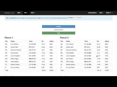 This is a short and simple tutorial showing you how to get started with our lineup optimizer in just 3 easy steps. For long term success and for serious GPP players, I encourage you to go beyond the basics and check out our advanced features asap!