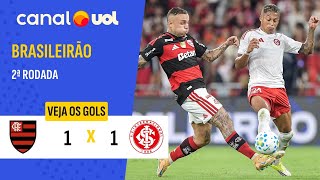 FLAMENGO SÓ EMPATA COM O INTER EM CASA E CHEGA AO QUARTO JOGO SEM VITÓRIA; VEJA GOLS