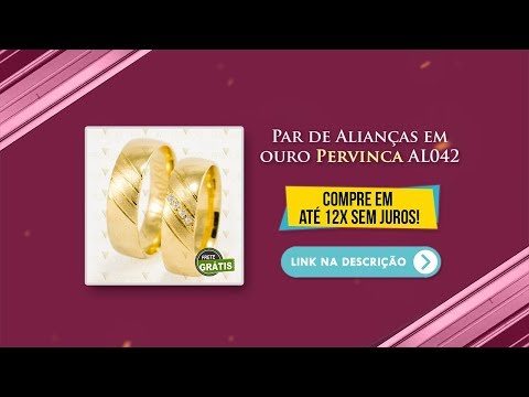 Par de Alianças em Ouro Pervinca AL042 Primor Joias