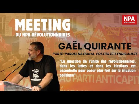 Gaël Quirante au meeting du 29 novembre, sur l’unité des révolutionnaires