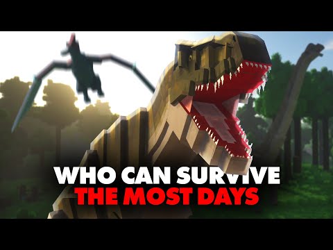 Whoever Can Survive The Most Days in Jurassic Park in Hardcore Minecraft Wins