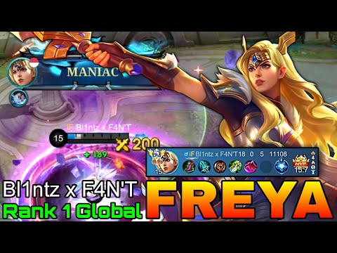 MANIAC Freya Perfect Gameplay - Top 1 Global Freya by Bl1ntz x F4N'T - Mobile Legends