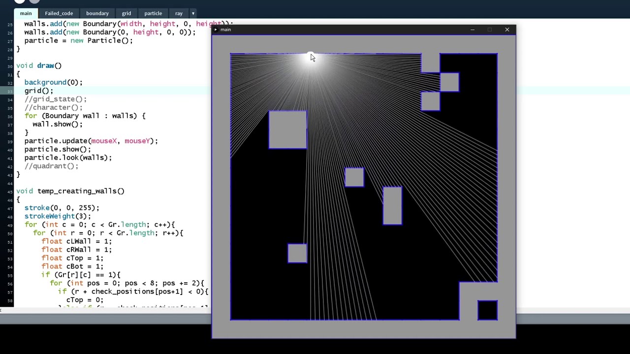 1/2 Ray Caster made in Processing