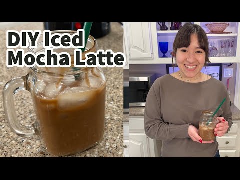 DIY Iced Mocha Latte Recipe! Make Coffee with Me at Home!