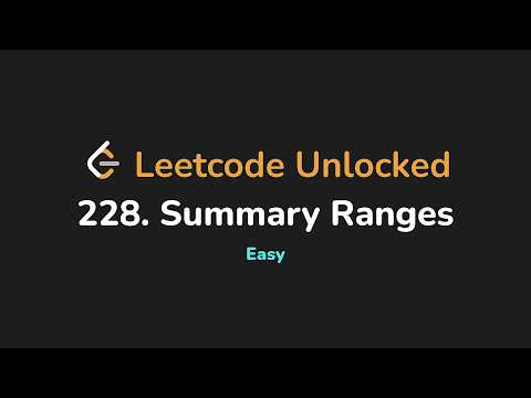 228 Summary Ranges Leetcode Unlocked Python