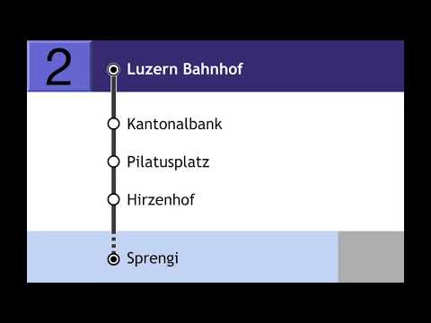 VBL Ansagen - Trolley Gelenkbus Linie 2 - Luzern Bahnhof - Emmenbrücke Sprengi
