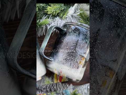 NEW SATURDAY TUTORIAL! Winter Wonderland Glittered Epoxy Mug. #cricutmade #diy #crafty #christmas