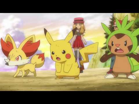 Triple Battle: Ash, Serena, Clemont VS Tierno, Shauna,Trevor