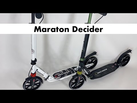 Самокат Maraton Decider белый с амортизаторами + ремень и поднога - фото 1 - id-p1165717609