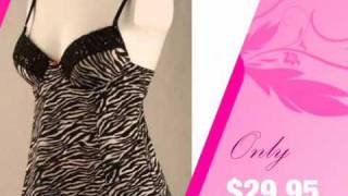 Zebra Lingerie Camisole with Built-in Bra
