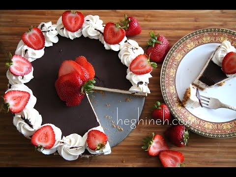 No Bake Chocolate Vanilla Cheesecake Recipe - Heghineh Cooking Show