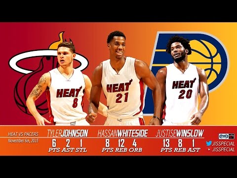 2015.11.06 Heat vs Pacers T. Johnson, Whiteside, Winslow Highlights