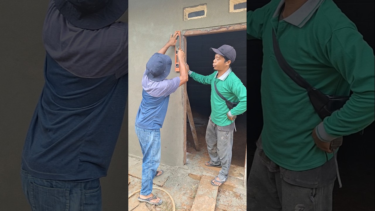 quick trick to make a water line on the door frame..