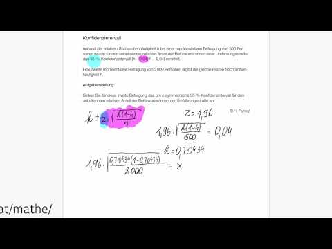 Mathelernen mit Martin Matura-Beispiel KL20_PT2_T1_24 Konfidenzintervall