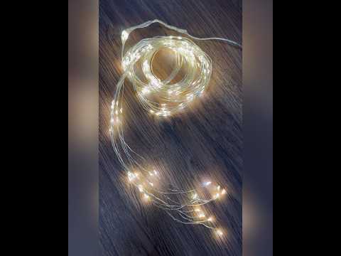 Гирлянда новогодняя Конский Хвост 200LED 10 нитей по 2м цвет Теплый Белый режимы статика и мерцание от батареек